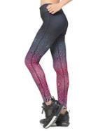 Romwe Ombre Abstract Print Gym Leggings