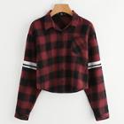 Romwe Varsity Striped Patch Pocket Check Shirt