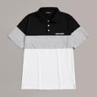 Romwe Guys Color-block Letter Polo Shirt