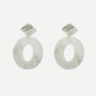 Romwe Square & Open Oval Drop Earrings 1pair