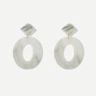 Romwe Square & Open Oval Drop Earrings 1pair