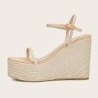 Romwe Two Part Braided Detail Espadrille Wedges