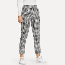 Romwe Frill Plaid Print Pants
