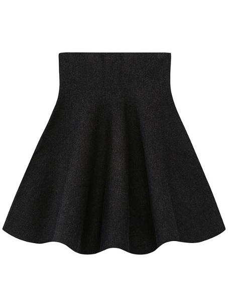 Romwe High Waist Flare Grey Skirt