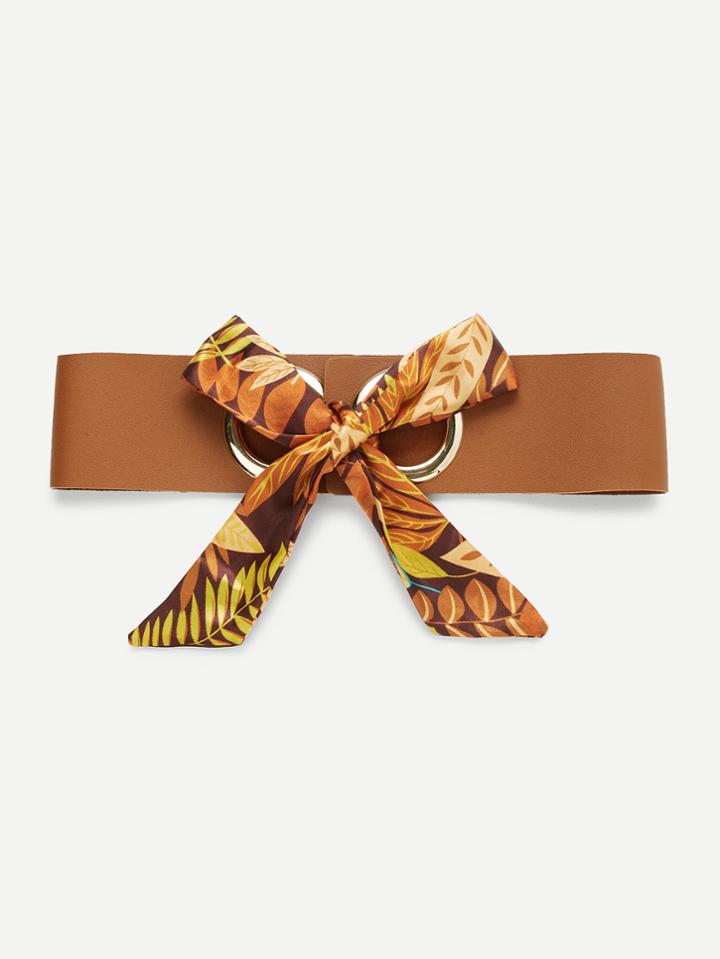 Romwe Scarf Bow Front Pu Belt