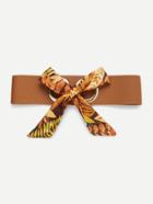Romwe Scarf Bow Front Pu Belt