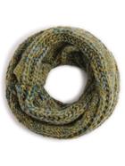 Romwe Green Ribbed Marled Chunky Knit Infinity Scarf