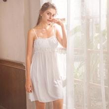 Romwe Floral Lace Knot Night Dress