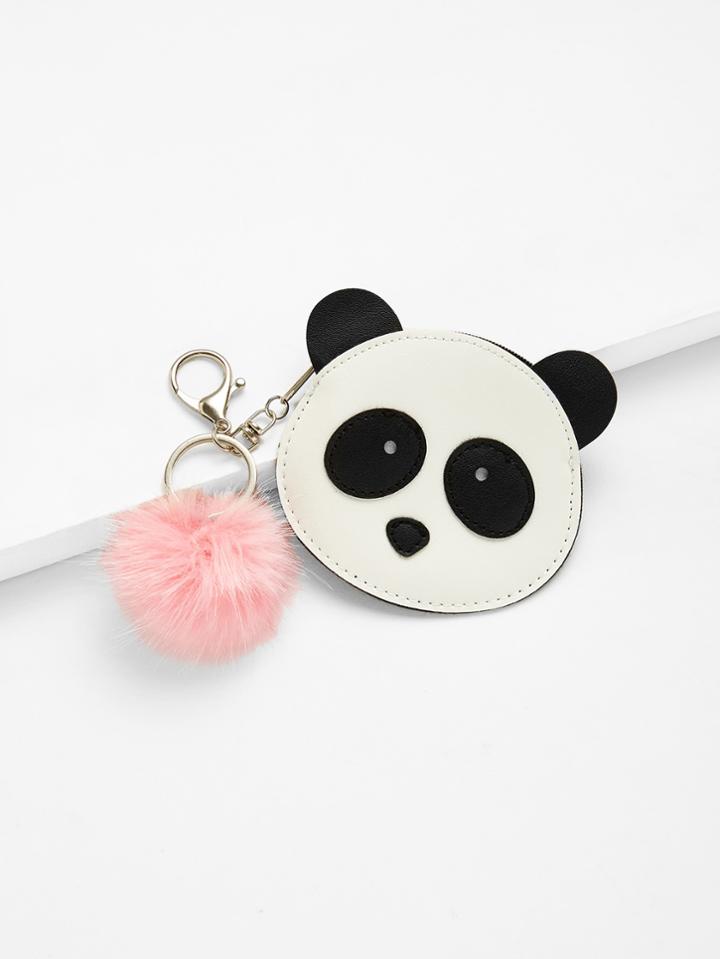 Romwe Pom Pom Decor Panda Wallet