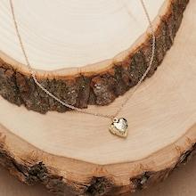 Romwe Dainty Chain Engraved Heart Locket Necklace