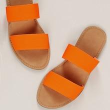 Romwe Double Neon Elastic Band Slide On Flat Sandals