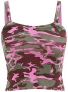 Romwe Spaghetti Strap Camouflage Red Cami Top