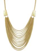 Romwe Beige Multi Chain Necklace For Women