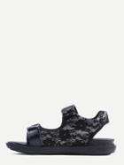 Romwe Black Open Toe Block Sandals