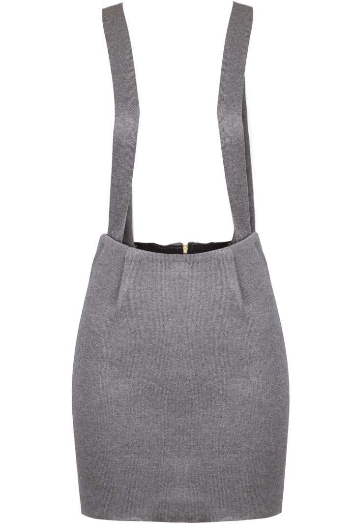 Romwe Spaghetti Strap Split Bodycon Pinafore Dress