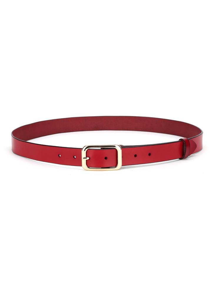 Romwe Faux Leather Square Buckle Belt