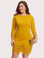 Romwe Laser Cut Zip Back Dress