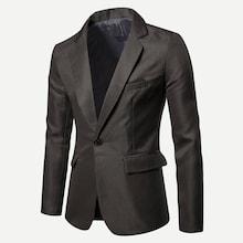 Romwe Guys Solid Single Button Blazer