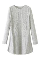 Romwe Sheer Grey Knitted Dress