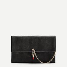 Romwe Lipstick Shaped Lock Clutch With Chain