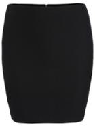 Romwe Elastic Waist Bodycon Skirt With Zipper