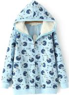 Romwe Hooded Dogs Print Blue Sweatshirt