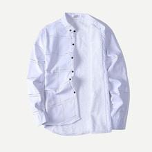 Romwe Guys Velvet Lined Plaid Shirt