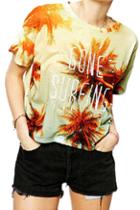 Romwe Coconut Trees Print Loose T-shirt