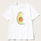 Romwe Guys Avocado & Letter Print Tee