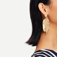 Romwe Abstract Face Drop Earrings 1pc