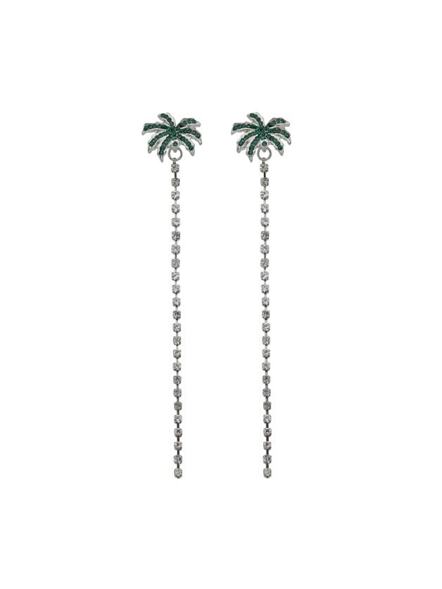 Romwe Coconut Tree Leaf Drop Earrings Long Chain Party Dangle Earrings