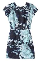 Romwe Romwe Floral Print Zippered Slim Dress