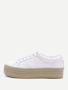 Romwe White Rubber Sole Lace Up Pu Sneakers