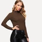 Romwe Mock-neck Button Up Sleeve Jumper