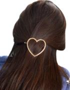 Romwe Gold Plated Heart Shape Hair Clip