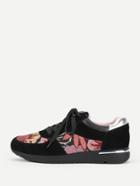 Romwe Flower Pattern Lace Up Trainers