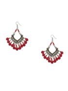 Romwe Ethnic Red Beads Earrings