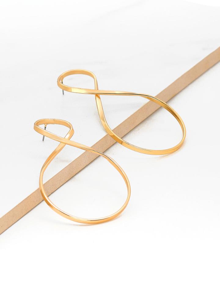 Romwe Wrap Ring Design Hoop Earrings