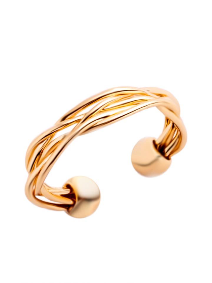 Romwe Gold Plated Braided Wrap Ring