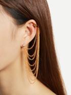 Romwe Rhinestone Detail Chain Ear Cuff 1pc