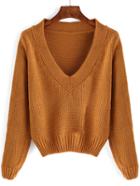 Romwe V Neck Long Sleeve Jumper