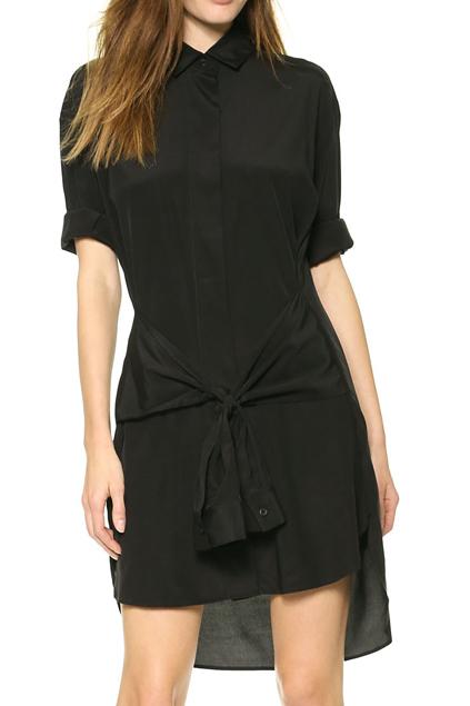Romwe Self-tie Sleeves Embellished Black Dress