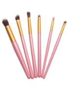 Romwe 6pcs Pink Professional Makeup Brush Set
