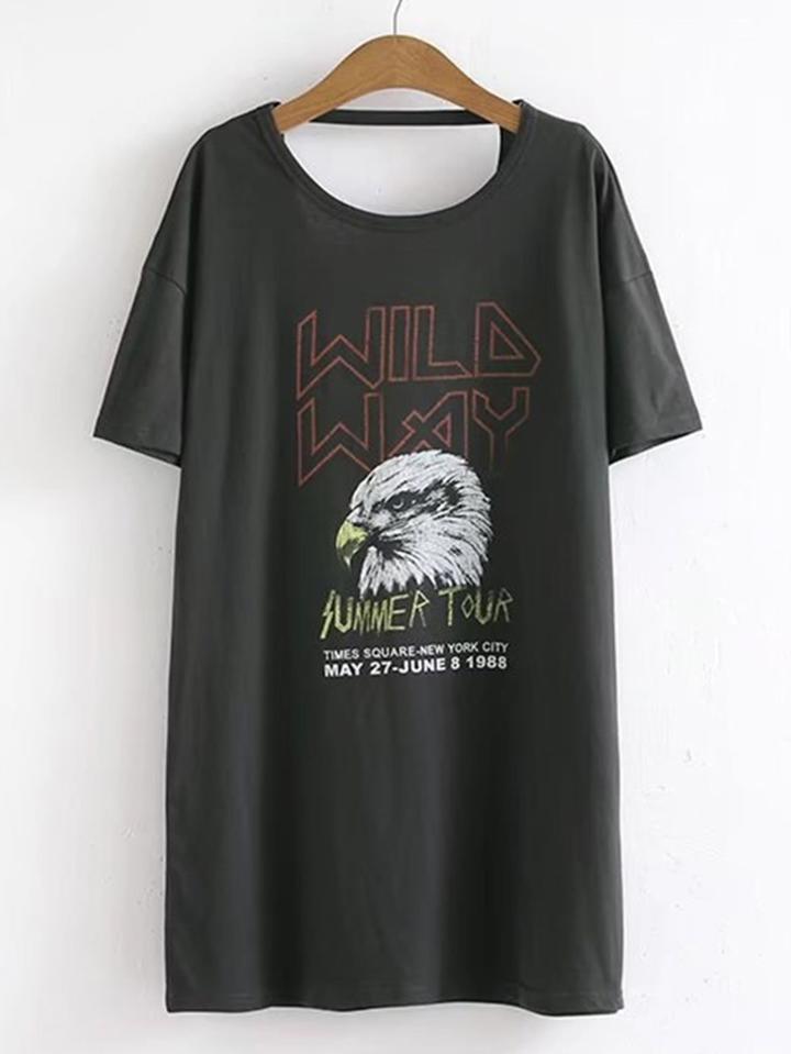 Romwe V Cut Back Rock Dress