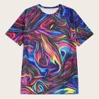 Romwe Guys 3d Colourful Tee