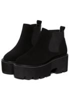 Romwe Black Heavy-bottomed Elastic Boots