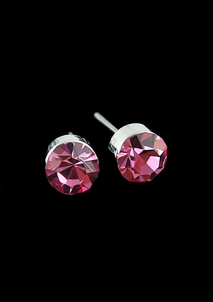 Romwe Red Diamond Silver Stud Earrings
