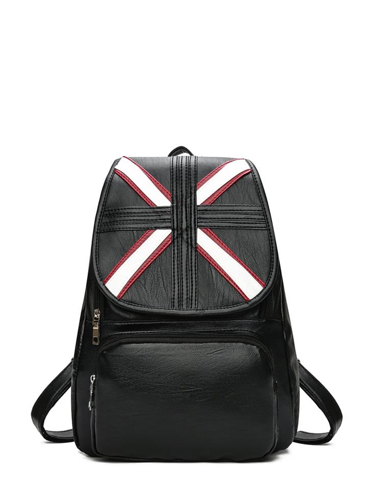 Romwe Seam Detail Flap Backpack