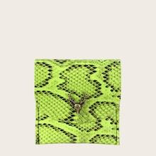 Romwe Neon Lime Snakeskin Wallet