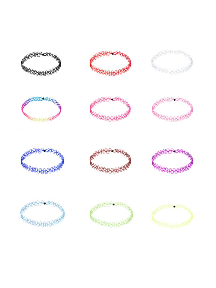 Romwe Multicolor Hollow Out Necklace Set